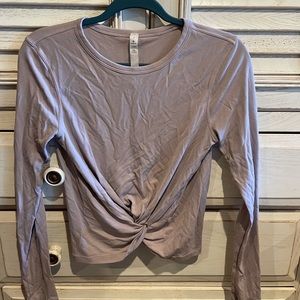 lululemon long sleeve, knot in front t-shirt, lightly used, light purple